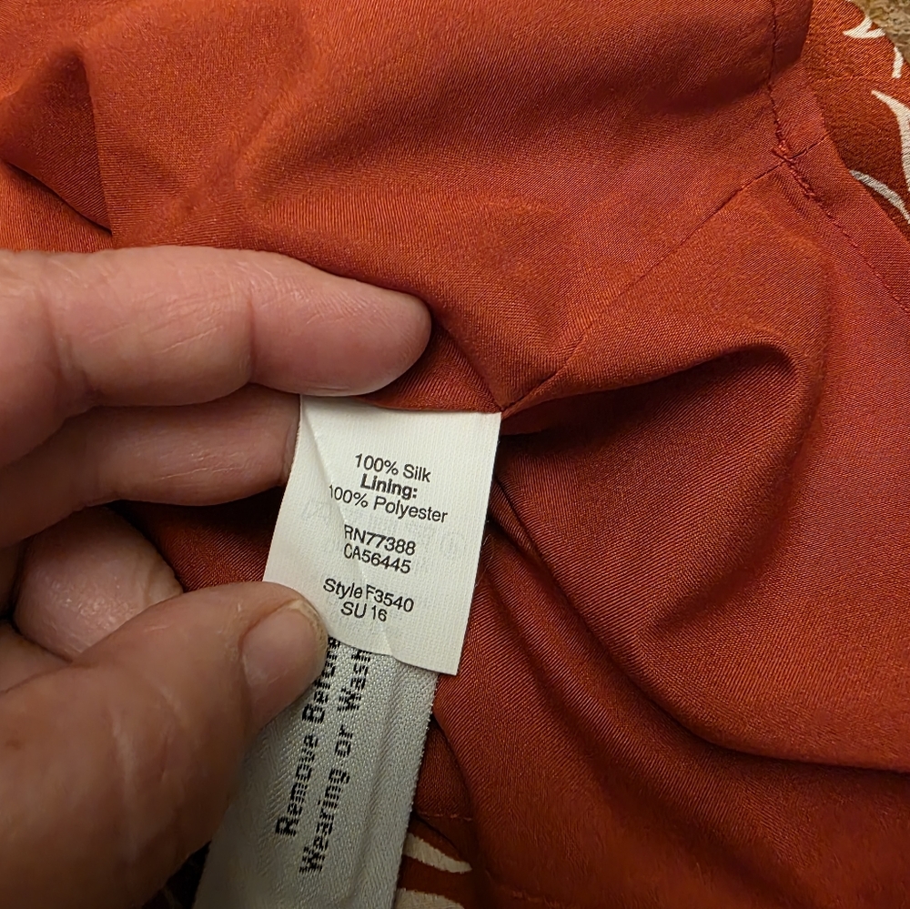 Madewell Burnt Orange Off-Shoulder Ruffled Sleeve Mini Silk Sundress Size S NWT - Picture 11 of 12